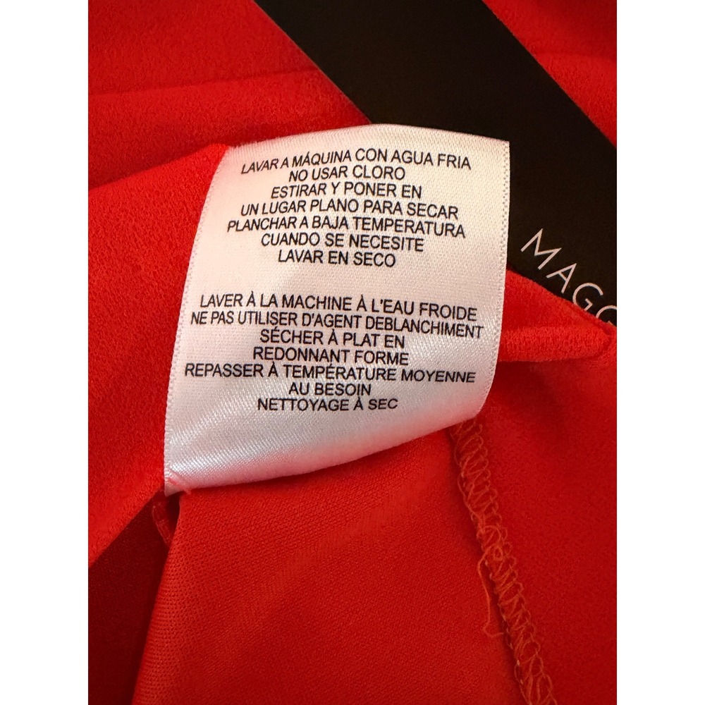 Maggy London Ruffle Neck Sleeveless  Sheath Dress Womens 16 Orange NWT - Picture 9 of 10